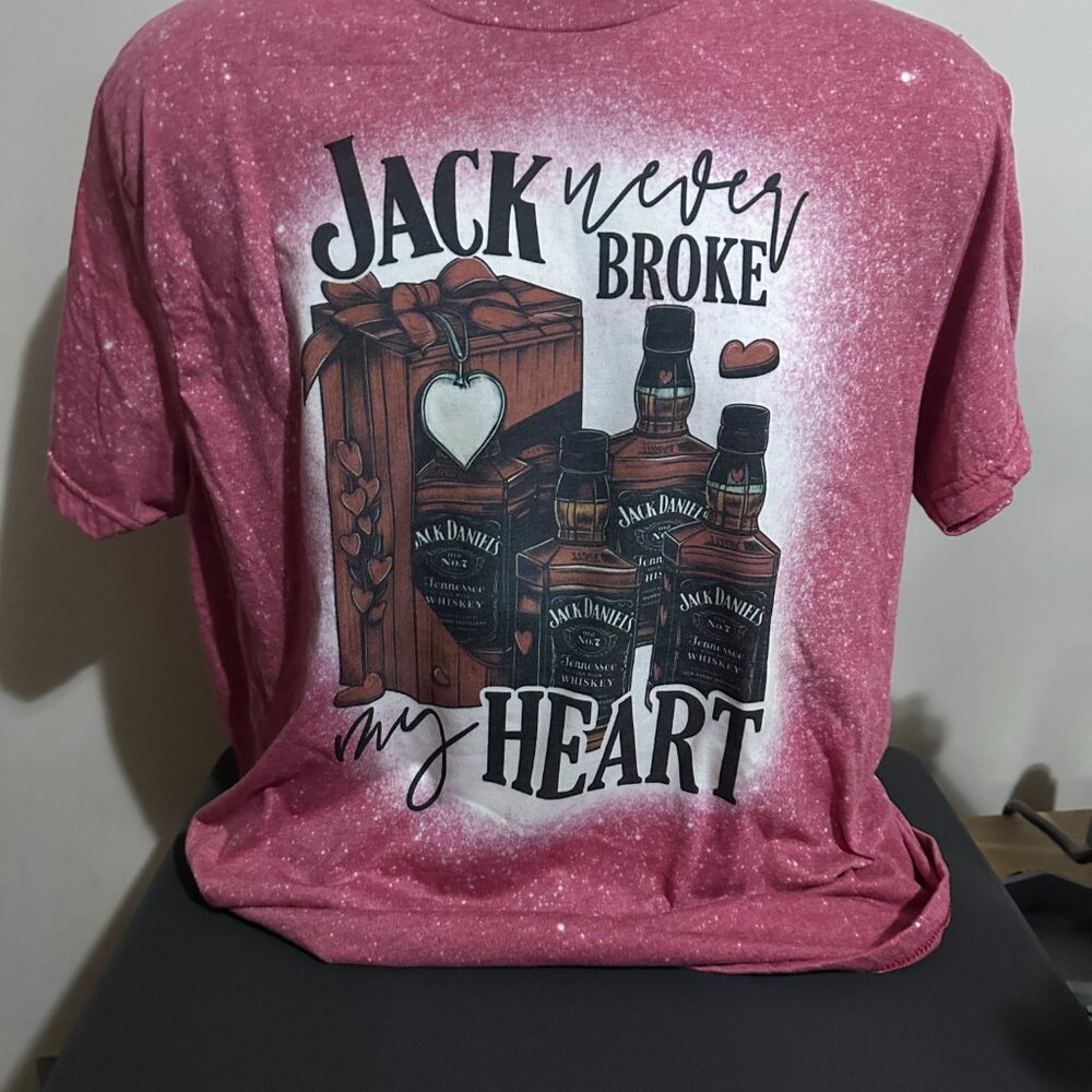 Gildan Soft style Bleached Tee, Jack Never Broke My Heart Graphic‎ Bleached Tees